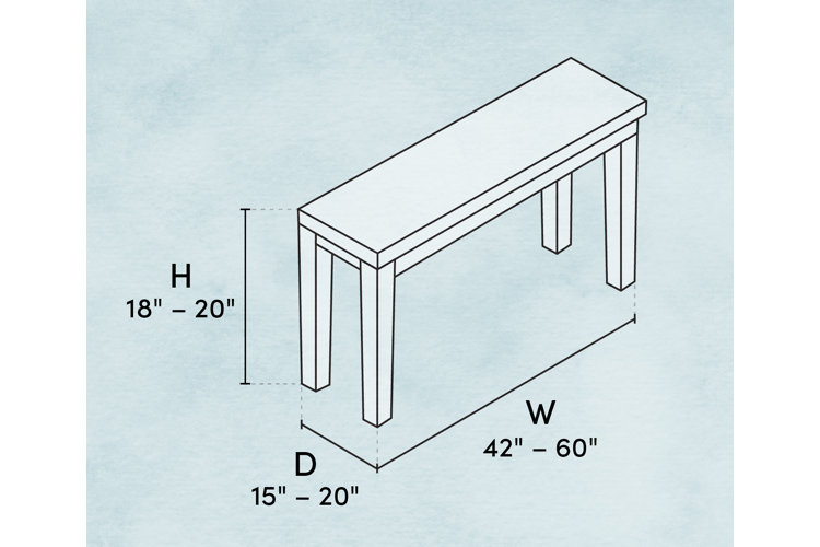 dimensions of a kitchen table bench